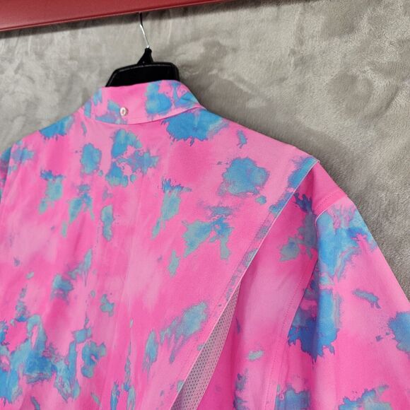 Chubbies Mens Large Friday BreezeTech Short Sleeve Performance Shirt Pink Tiedye - Picture 8 of 8